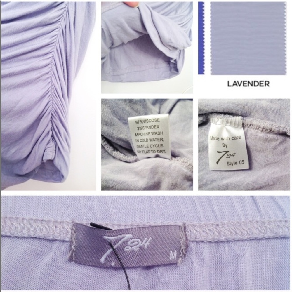 724 Ruched Lavender Skirt Fashion Pencil Midi Sz M - Picture 4 of 8